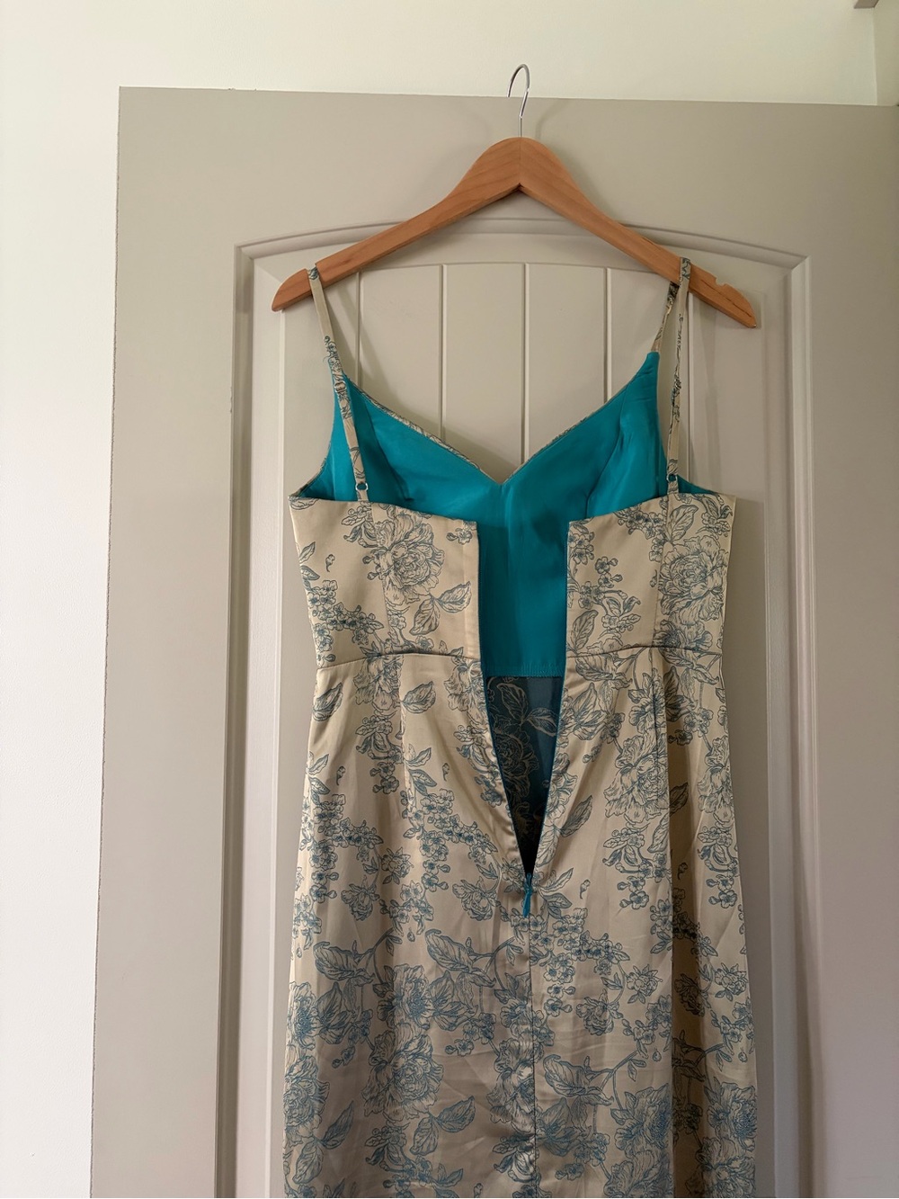 Azazie Atelier Floral Satin Cowl Neck Maxi Dress US 4 Wedding Guest - Picture 9 of 16